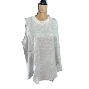 Athleta Zephyr Print Tank Top in Pearl White‎ Python Womens 1X active Athleisure